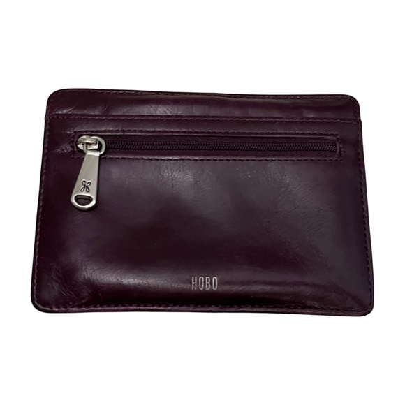 HOBO Euro Slide Credit Card Case ID Passport Holder Saddleberry Merlot Leather - Picture 4 of 10